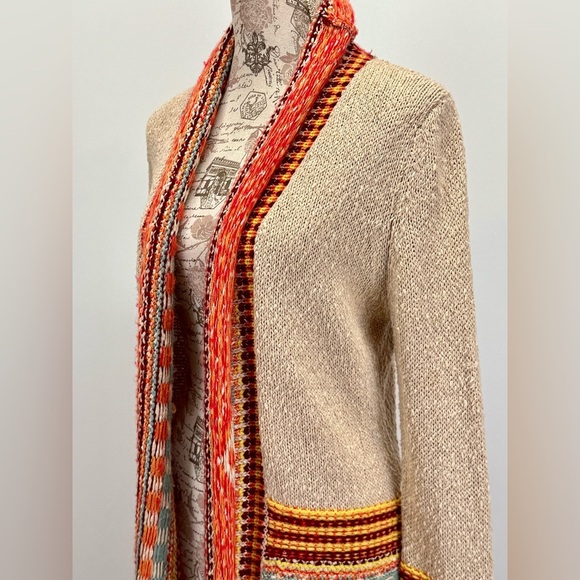 LA FEE VERTE for Anthropologie Multicolor Fringe Open Cardigan Sweater size XS - Picture 3 of 13